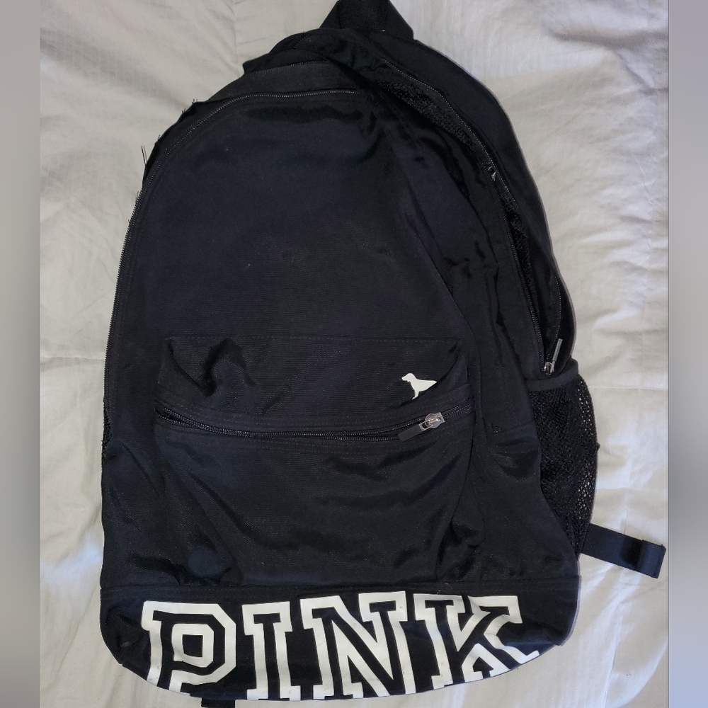 PINK black backpack